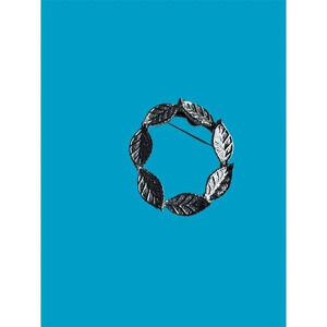 Vintage Signed Gerry's Ash Leaf Wreath Autumn Silver Tone Brooch